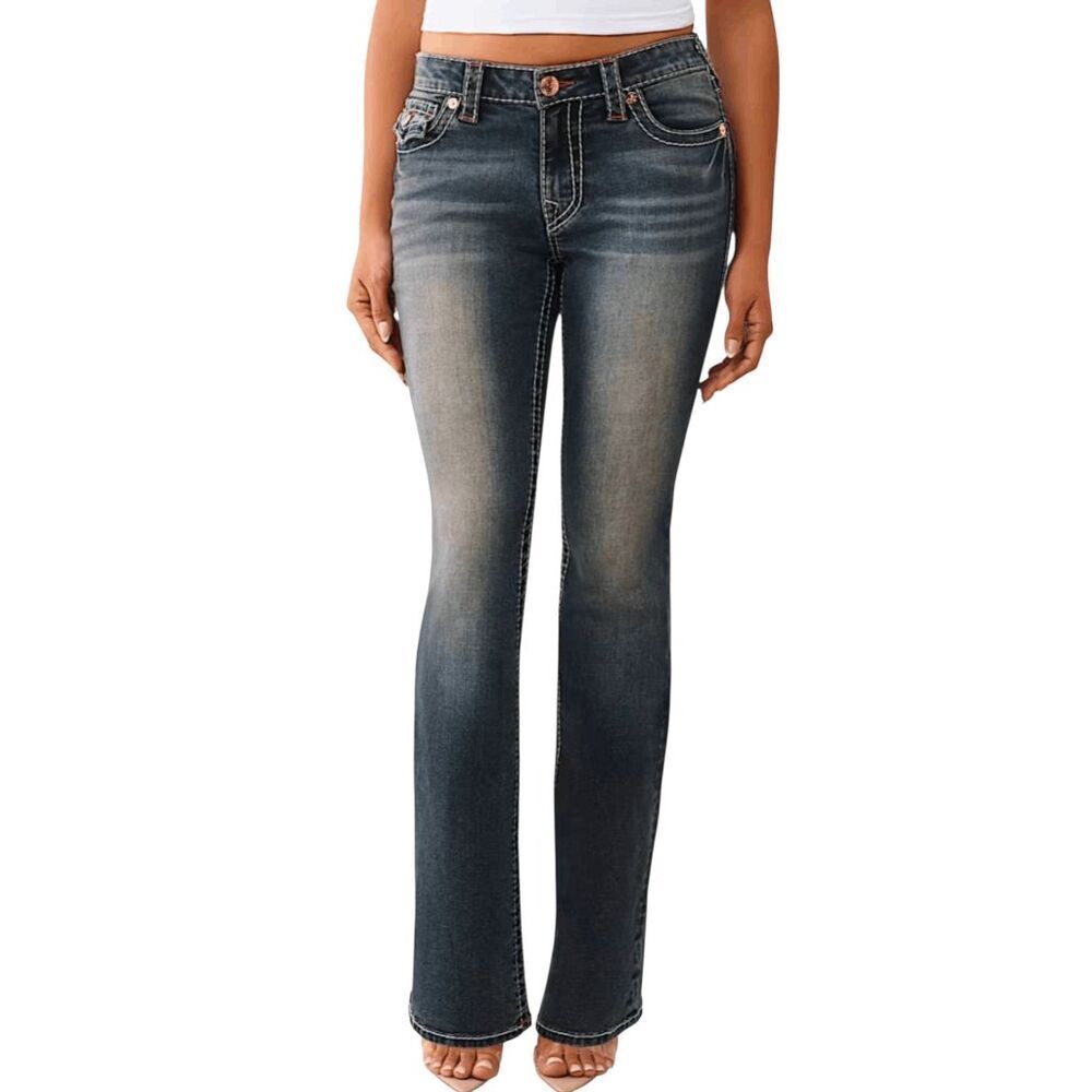 TRUE RELIGION Medium Wash Flap Pocket Bootcut Jeans Size 27